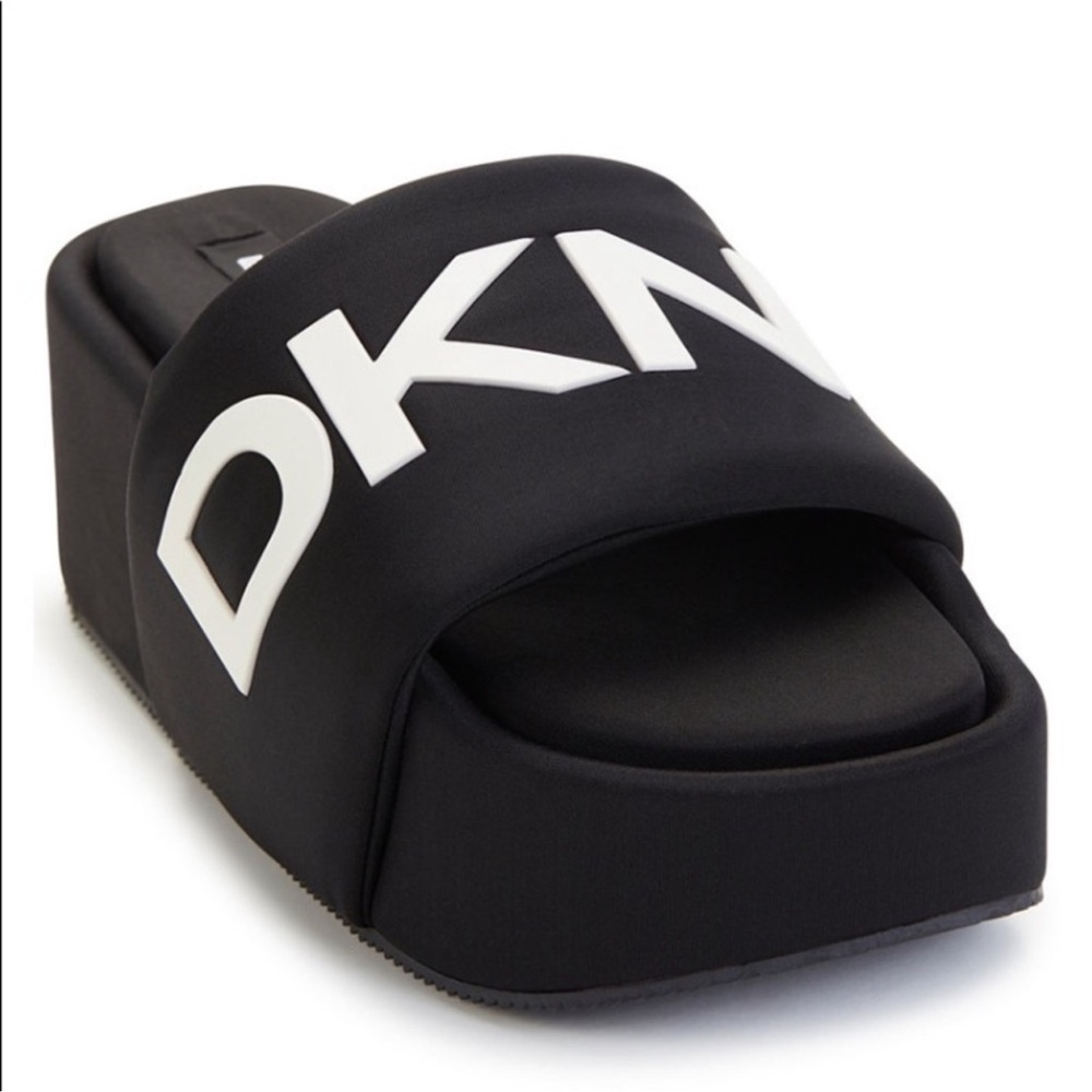 DKNY Logo Platform Sandals
